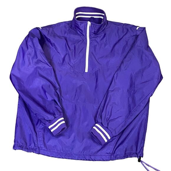 Rennoc Other - Rennoc Purple and White Varsity Style Quarter zip Jacket Adult Large